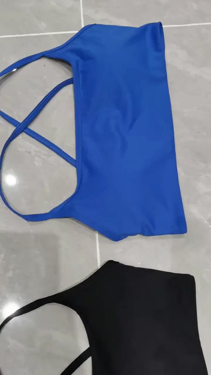 Shinbene Solid Sexy Open Back Bra Yoga Women Scoop Neck Back Fitness