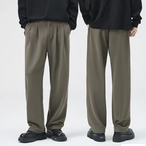 Men's Versatile Business Casual Workwear Loose Summer Design Sense Wide-leg Trousers Korean Style Trend