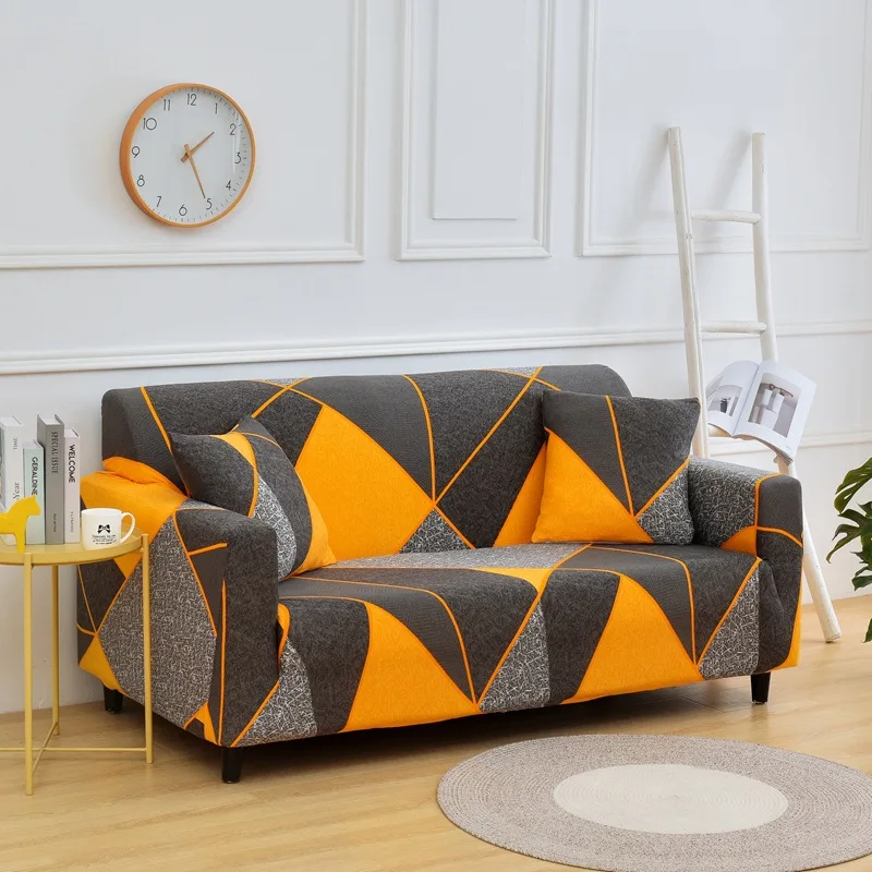 Details about   1/2/3/4 Seater Spandex Stretch Sofa Cover Geometric Printed Couch Slipcover Home 
