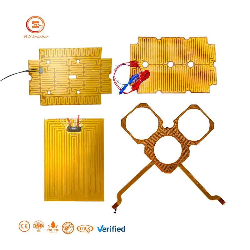 Tùy Chỉnh 3.7V 12V 24V Polyimide Phim Tự Dính Cách Nhiệt Linh Hoạt Nhiệt Nhiệt Thảm Làm Nóng PI Phim lõi Điện