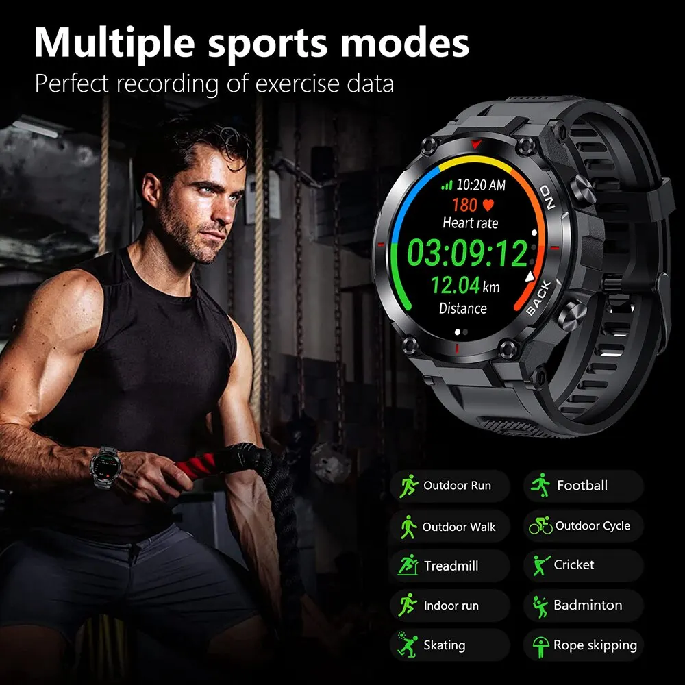 K37 Built-In GPS Smart Watch 2024 for Men Outdoor Sport Ip68 Ip69 Waterproof 2024 Hombre Reloj Smartwatch With GPS