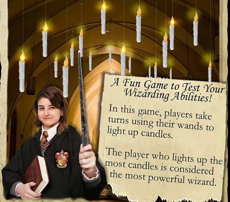 2024 New Products 20 Piece Floating Candles With Wand Magic Deco Floating Candles Harry Potter