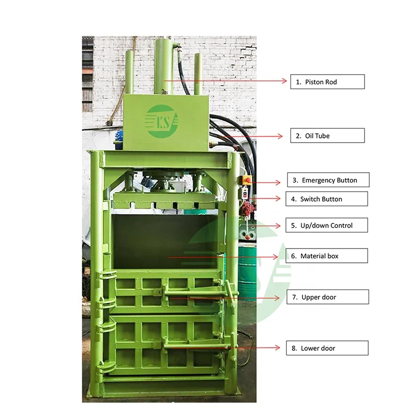 Keshang 30-460T Auto Vertical Scrap Metal Paper Aluminum Beer Can Hydraulic Baler Waste Carton Bale Press Packing Machine