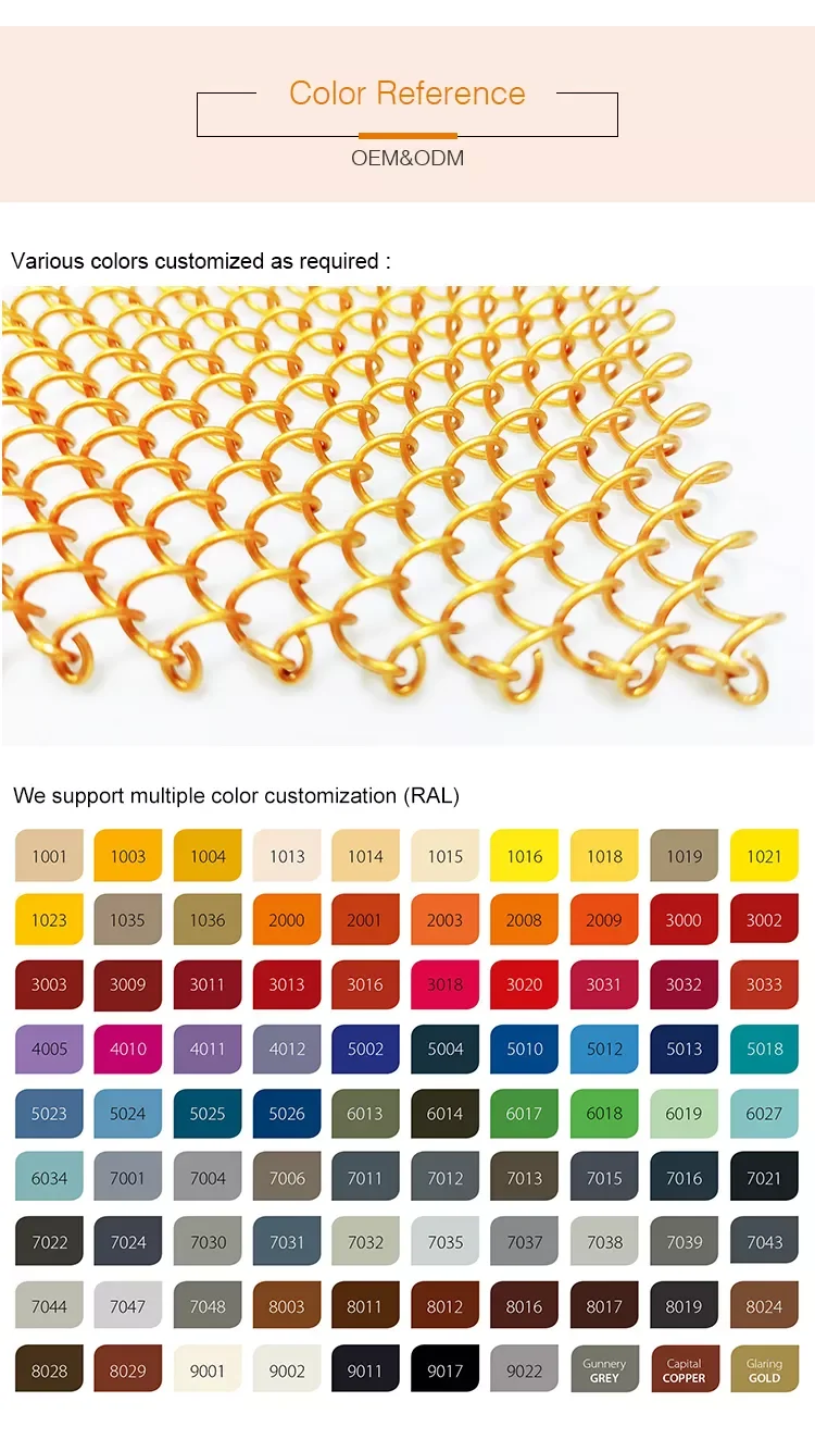 Decorative Coiled Wire Fabric Fabric Coil/metal Mesh Curtain For Home