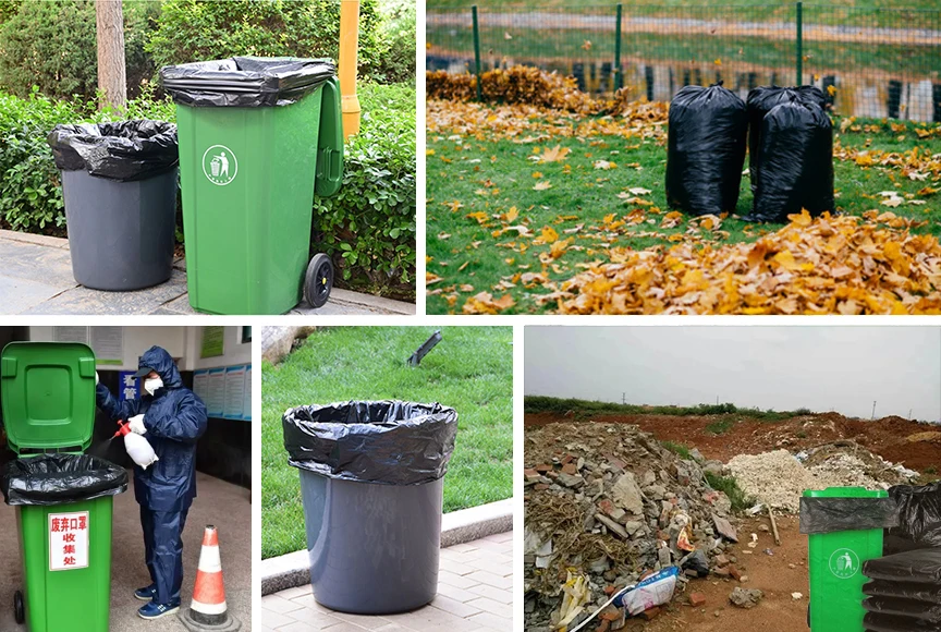 Heavy Duty Pe Black 3 Mil Biodegradable Garbage Bag 35 Litre Biodragadable Plastic Bin Liners Construction Garbage Bag
