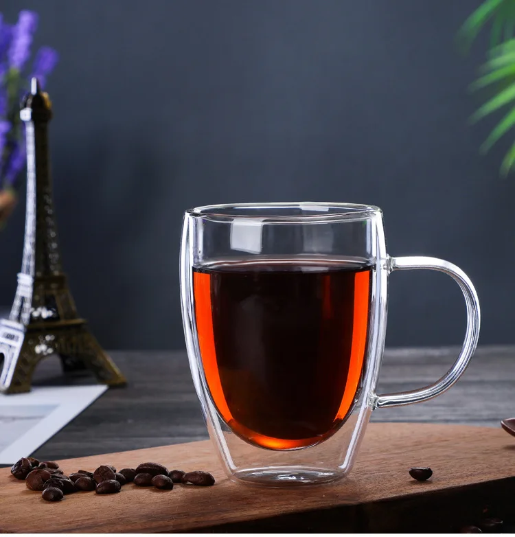Креативные прозрачные стаканы 250 мл 350 кофейная кружка подарок чашка для чая пива прозрачная в форме сердца стеклянные кружки с двойными стенками