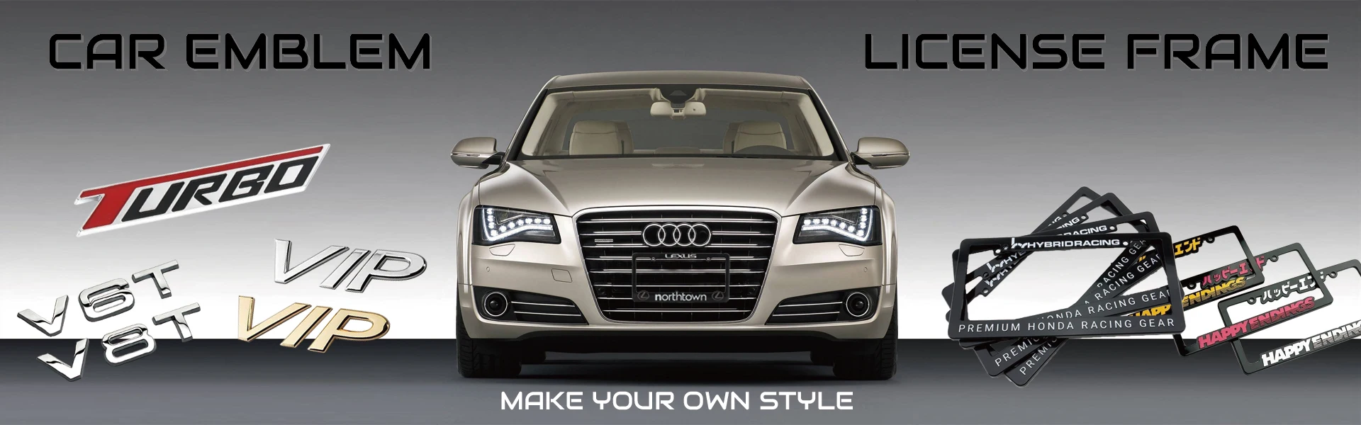 Custom Plastic European License Plate Frame Germany Car Number Plate