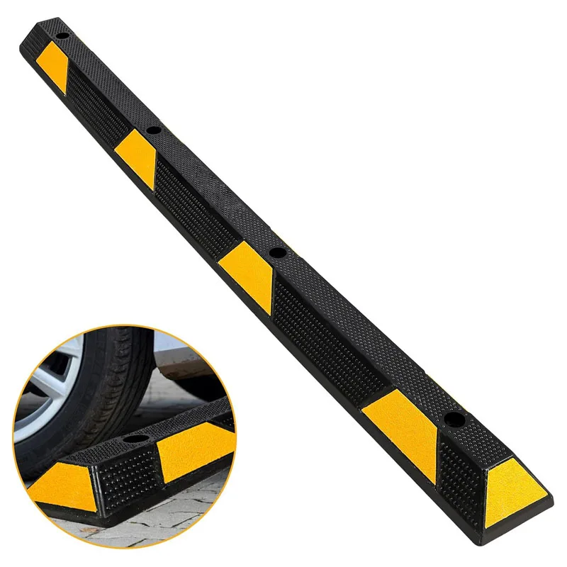 Heavy Duty Vehicle Rubber Car Parking Wheel Guide Stopper for Driveways, Parking Lot Spots, and Garages