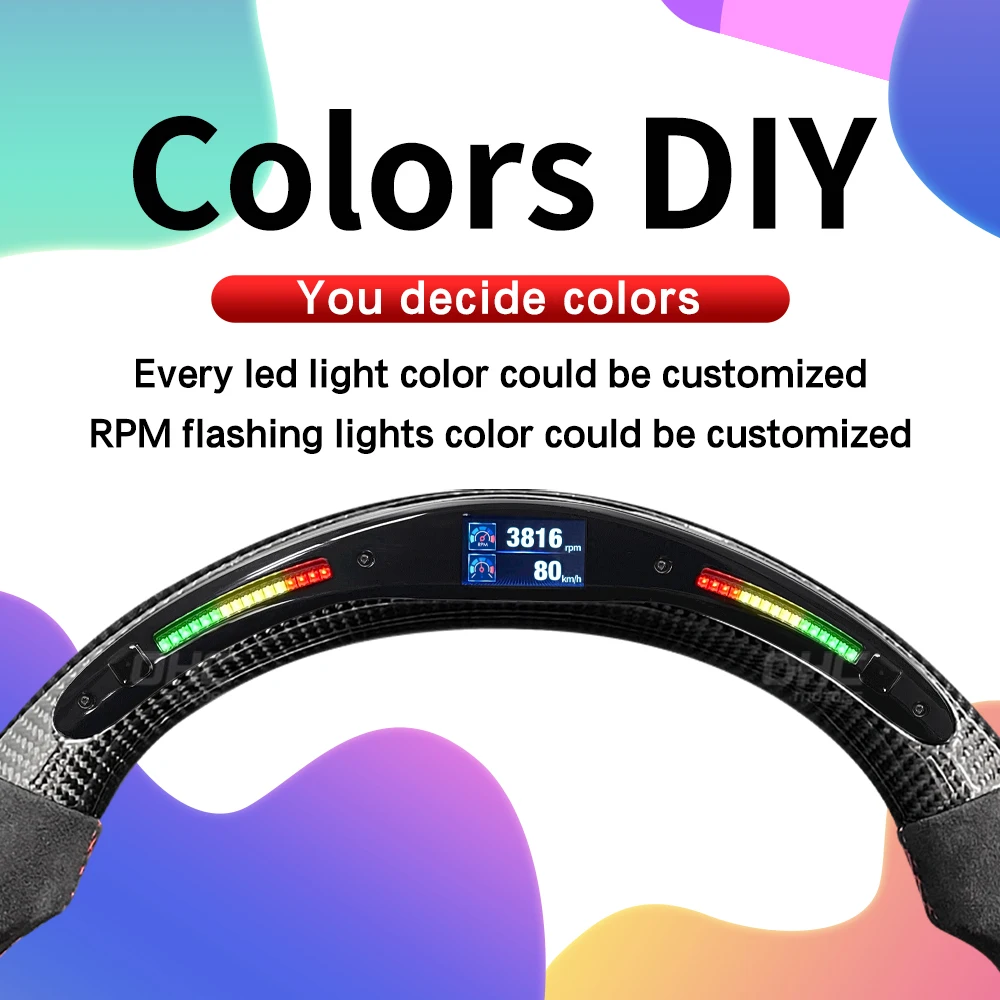 APP Control Color LED RPM Shift Light Steering Wheel Module Light Kit for BMW MERCEDES AUDI VW DODGE Tesla Toyota Nissan