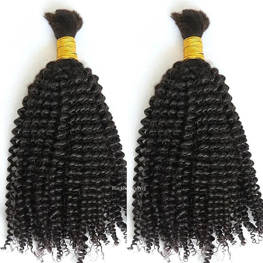 Kinky curly menselijk haar bulk voor braids remy 100g_voghion.com