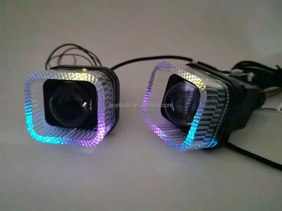 1.5 Inch Matrix Bi LED Projector Lens WRGBA 5D Angel Eyes Kit with for ...