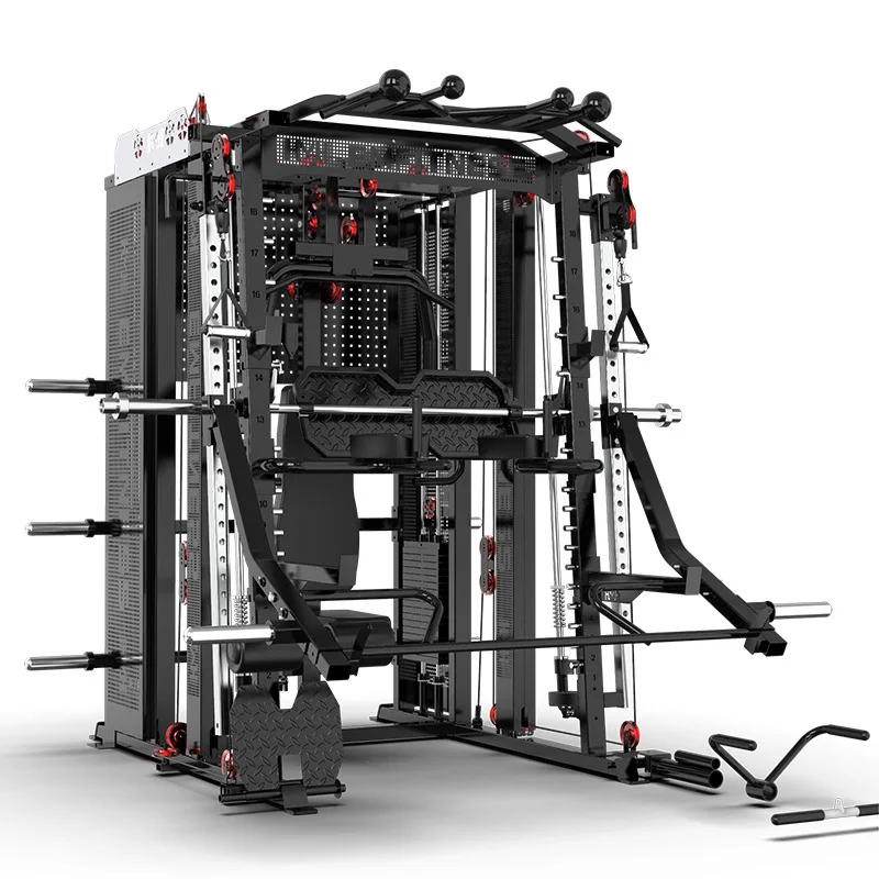 NEW Commercial Smith Machine With Storage | Multi-Functional Home Gym Equipment with Integrated Squat Rack and Cable Crossover