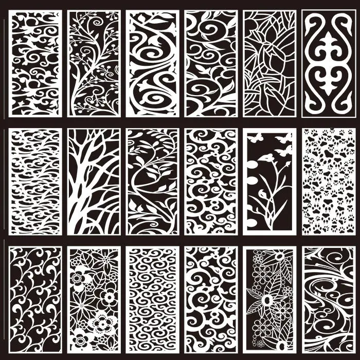 Bulkhead Through Flower Density Board Carving Tv Background Wall Foyer Partition Screen