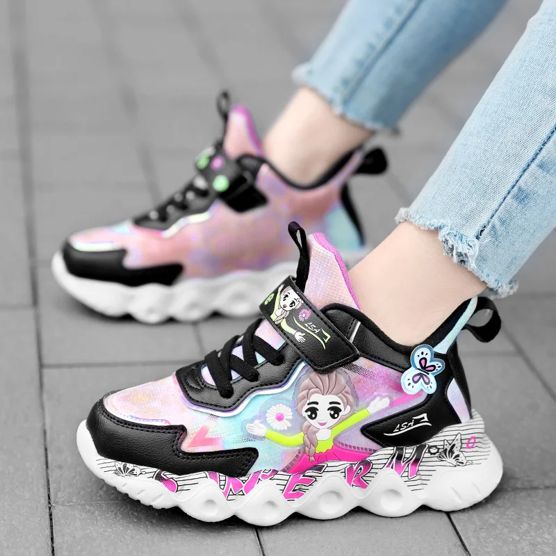 
 Лидер продаж; Детские зимние кроссовки из искусственной кожи с рисунком  