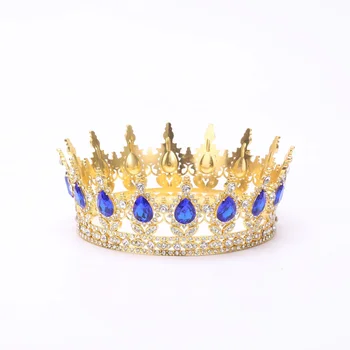 Zinc Alloy Waterdrop Crown Rhinestone Women Bridal Princess Tiara Crown Hair Accessory for Weddings Parties
