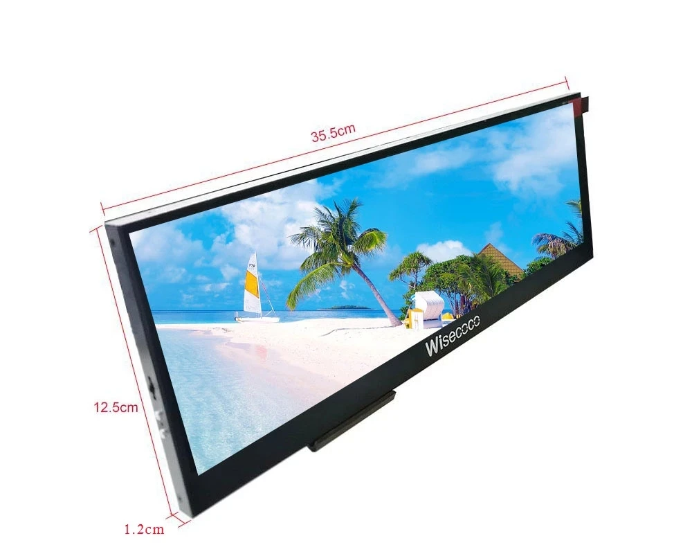 14 Inch 4K Touch Monitor - Long Strip Bar Display for Gaming, USB