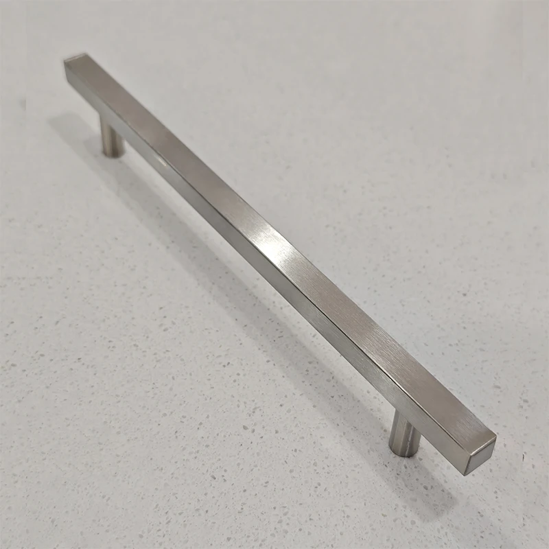 Stainless Steel Square Cupboards Drawer T Bar Long Wardrobe Cabinet Door Pull Furniture Kitchen Handles
