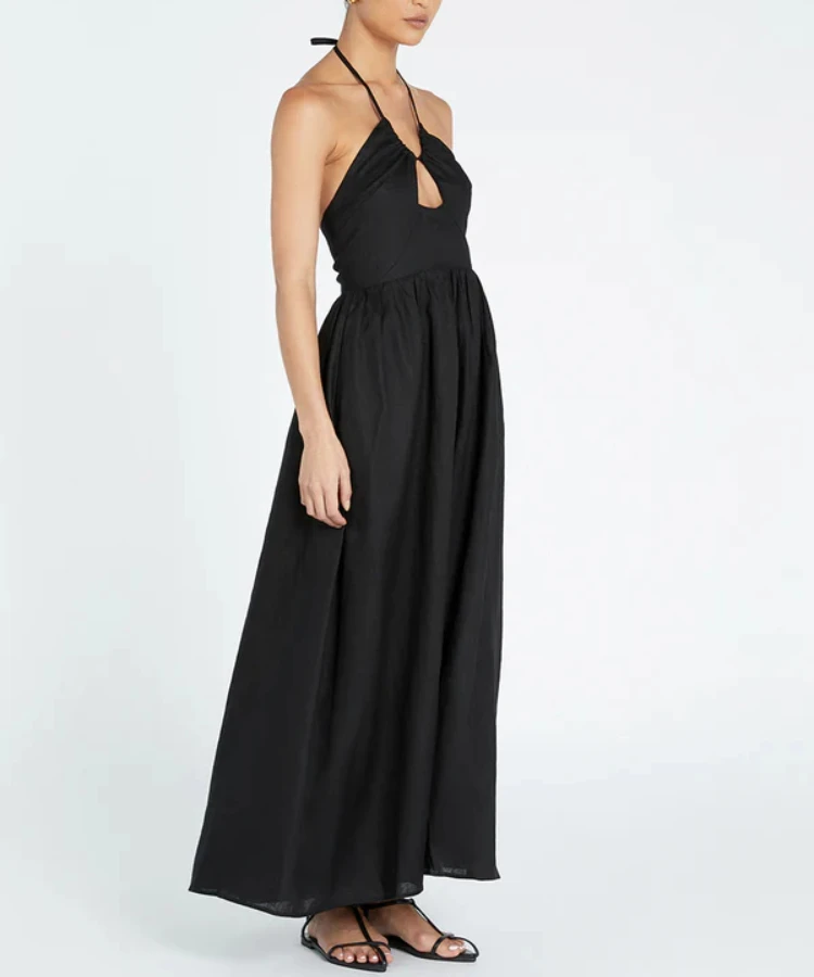 long dress with bow in back ACANTHUS, a Backless Fairy Wedding Dress in Silk Chiffon with Bow Closure –  Larimeloom