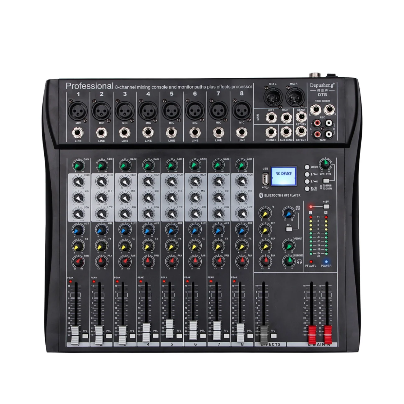 Depusheng DT8 8チャンネルDJ USBデジタル音声ミキサー