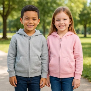 Custom Kids Zip up Hoodie OEM ODM Children Sweatshirt Jacket Jumpers Factory Wholesale Boys Girls Fleece Hoodies