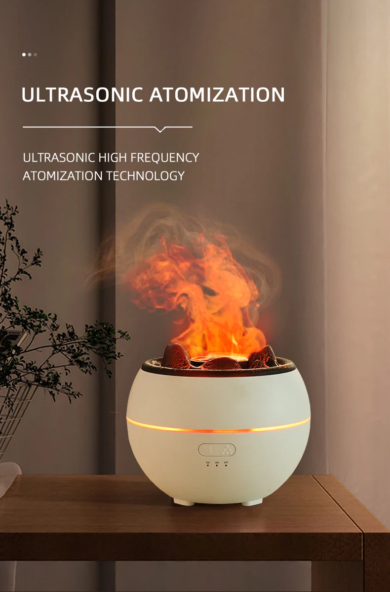 Flame Night Light Fire Lamp Humidifier Flame Diffuser Volcanic Air Humidifier Jellyfish Aroma Diffusers