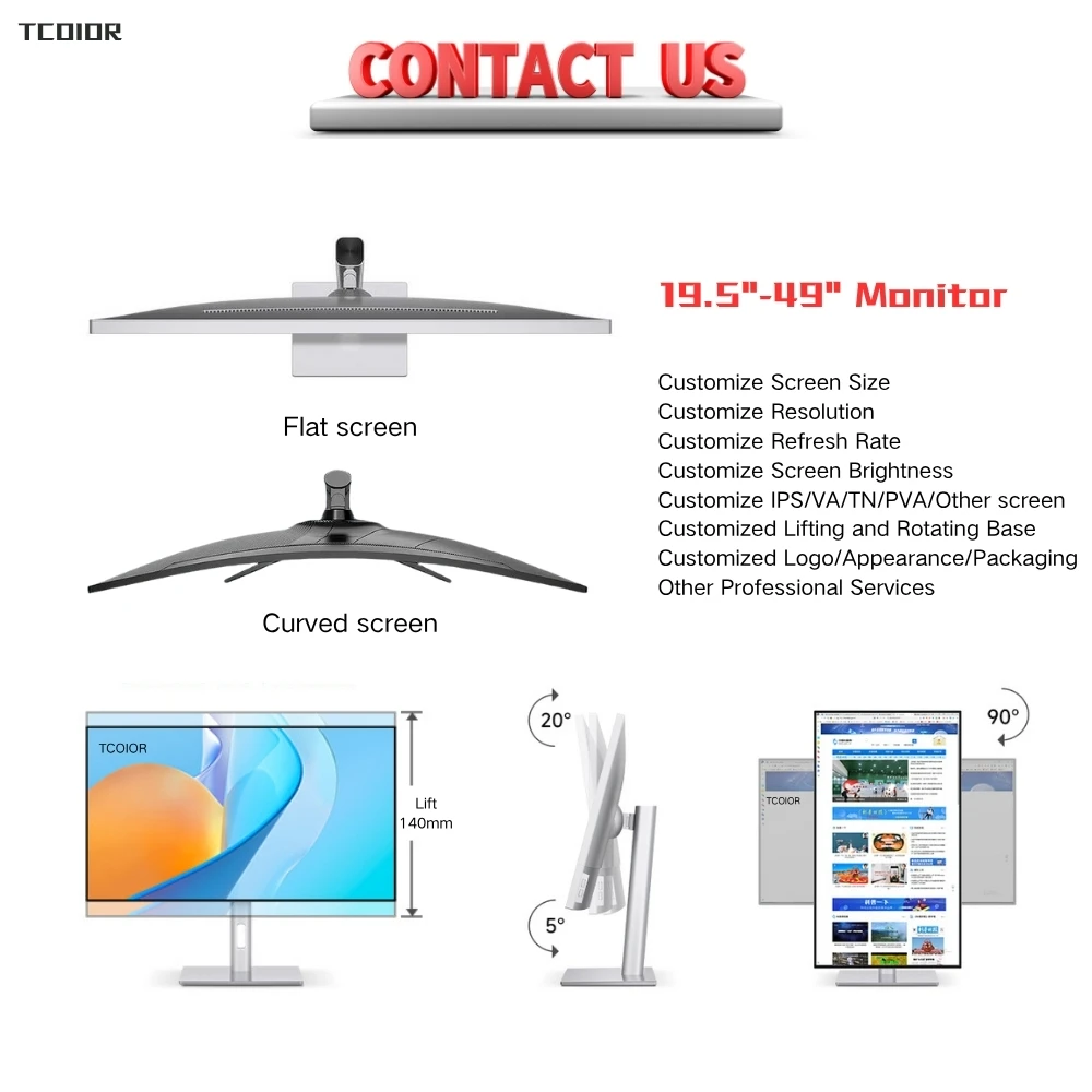TCOLOR Pro Studio Display 6K Monitor 32 Inch Ultra-thin Vertical
