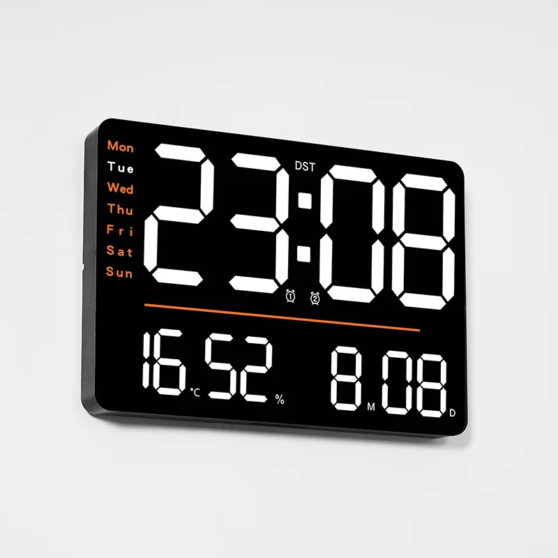 Large Display Digital Wall Clock with Temperature Humidity and Date Large Display Digital Wall Clock with Temperature Humidity and Date
