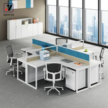 New Designs Modular Office Staff Working Station Modern Cubicle Desktop 3 4 5 Person Office Workstation Table Office Partitions