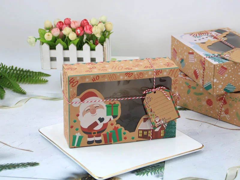 6 Pack Reasonably Priced Christmas Gingerbread Cookie Boxes With Window ...