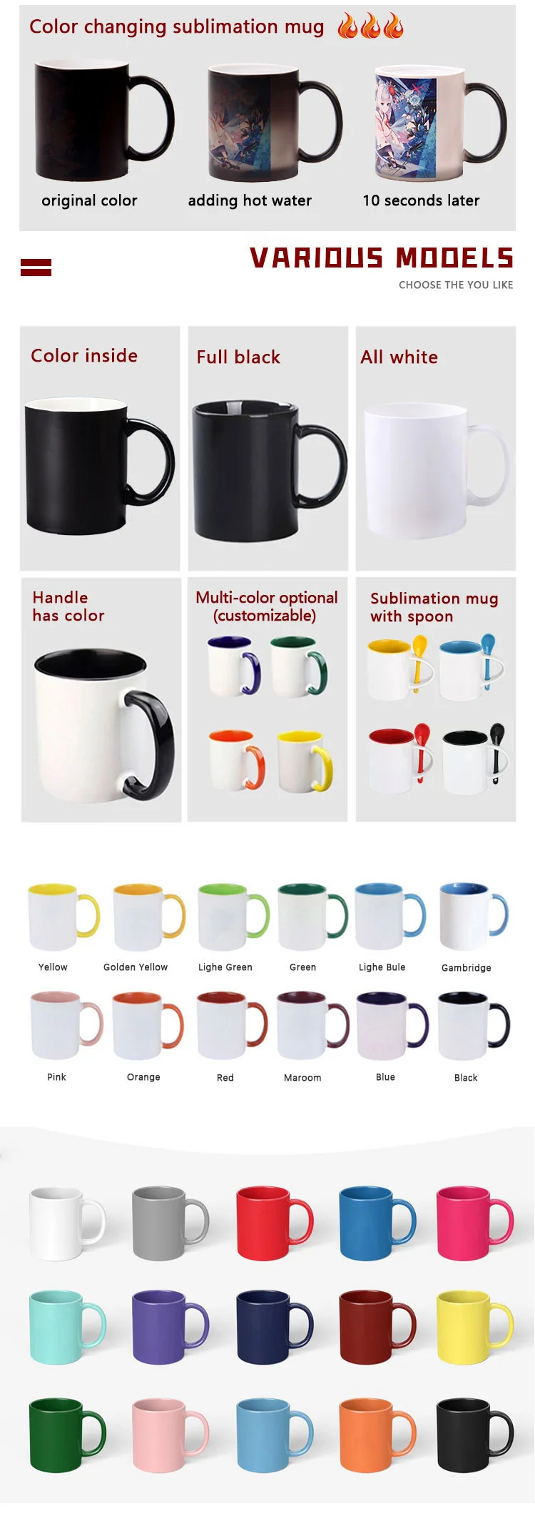 Sublimation Mug Cup Supplier Wholesale Mugs Customizable Custom 11oz ...