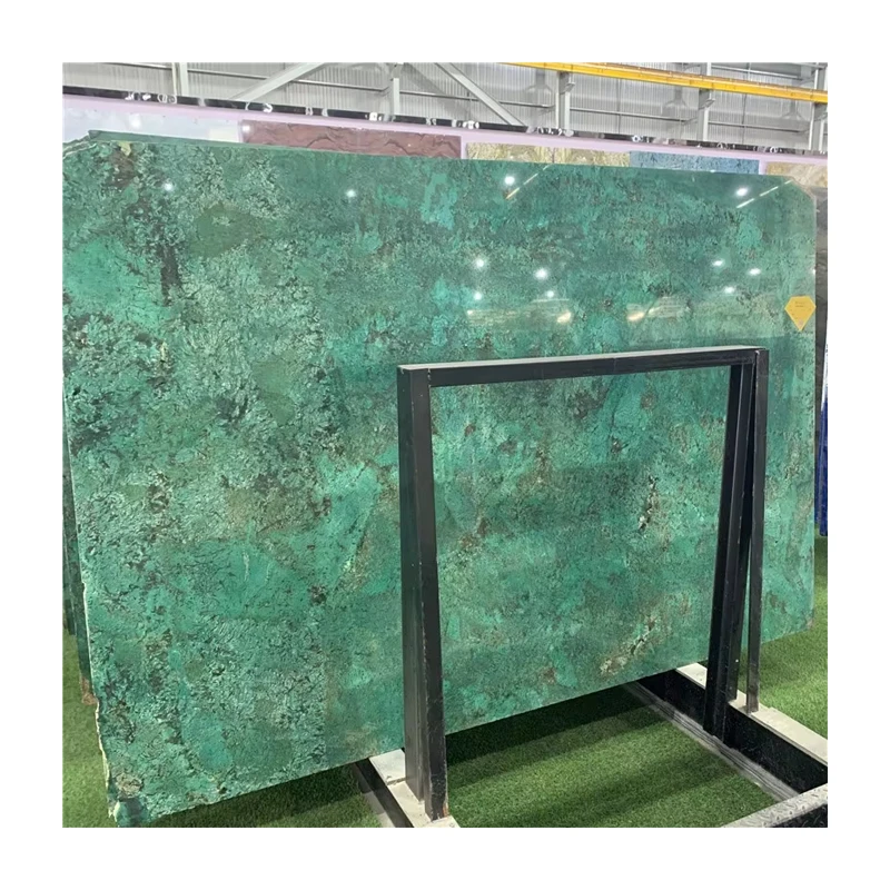 Op maat gemaakte exotische groene granieten platen, luxe modern ontwerp voor villa- en hotelprojecten; 1 jaar garantie