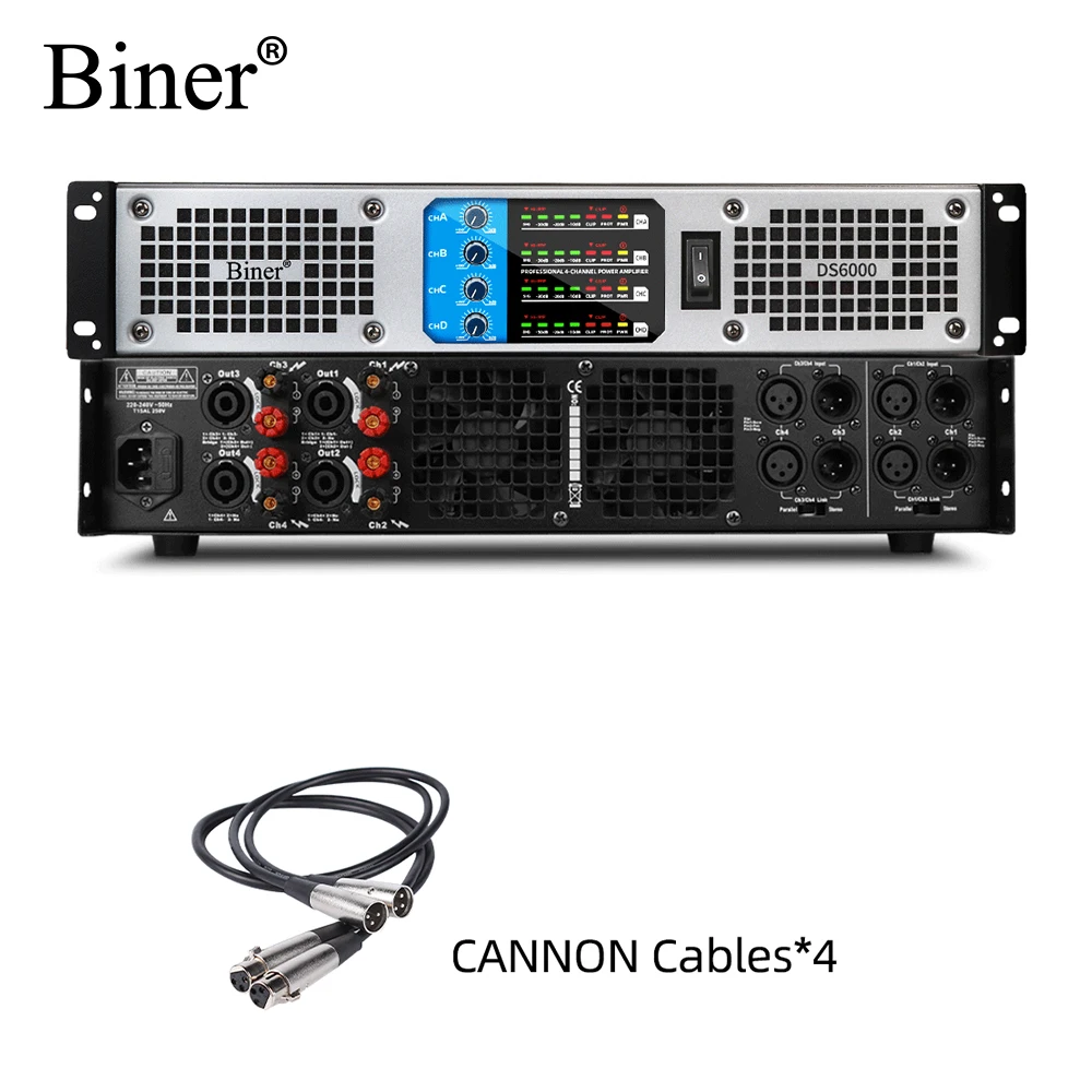 Biner Hight Quality Ds6000 Audio Power Amplifier Professional 600w*4