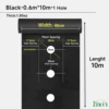 Black-Width 0.6mX10m