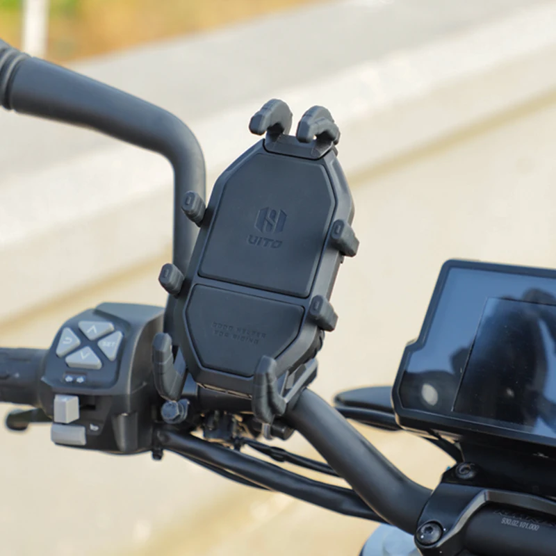 SMNU Flexible Waterproof Dual Vibration Dampener Anti Shake Motorcycle Cell Phone Holder 360 Degree Upgrade