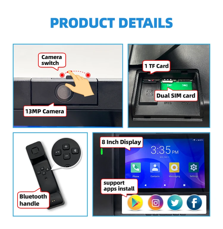 4G Fixed Cordless Telephone With SIM Card Slot Landline Google Play Inside Wireless Video Desktop Home Phone