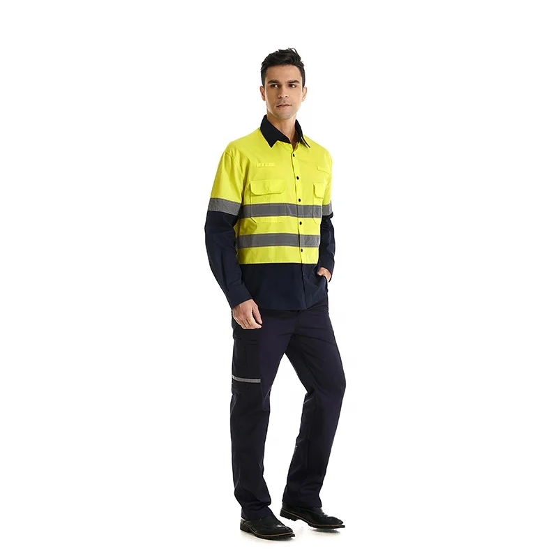 Heren Lange Shirt Met Broek Voor Fabriek Werken Reflecterende