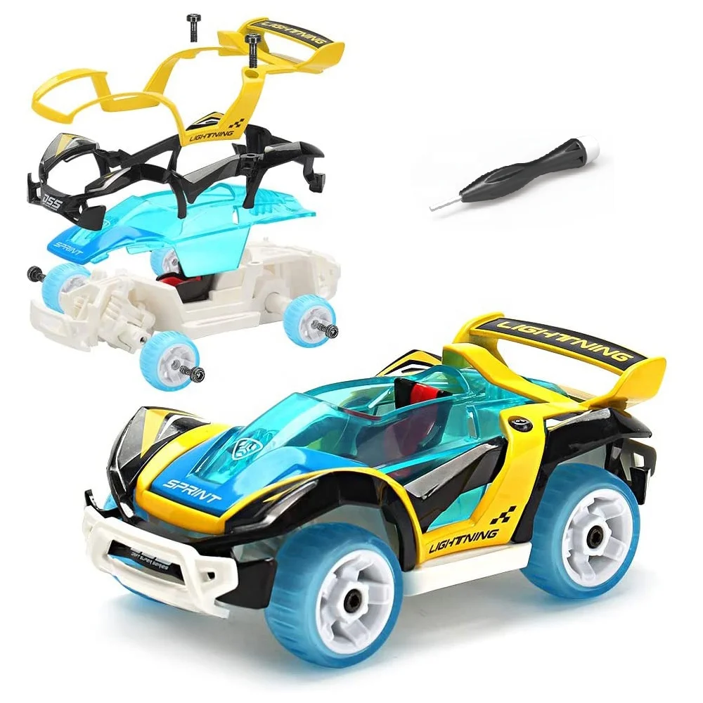 New Design Kids Educational Pull Back Car Diecast Alloy Vehicles Disassembly Toy Model Car with Body Shell Interchangeable
