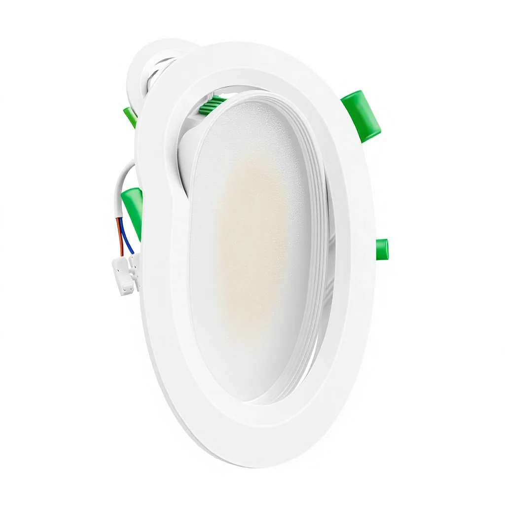 COTLEDL 12 LED inbyggda spotskårm, 230 V, dimmerbara, 5 W, varmt/växt/kyligt vitt, 68 mm hål, IP44, svängbar takbelysning