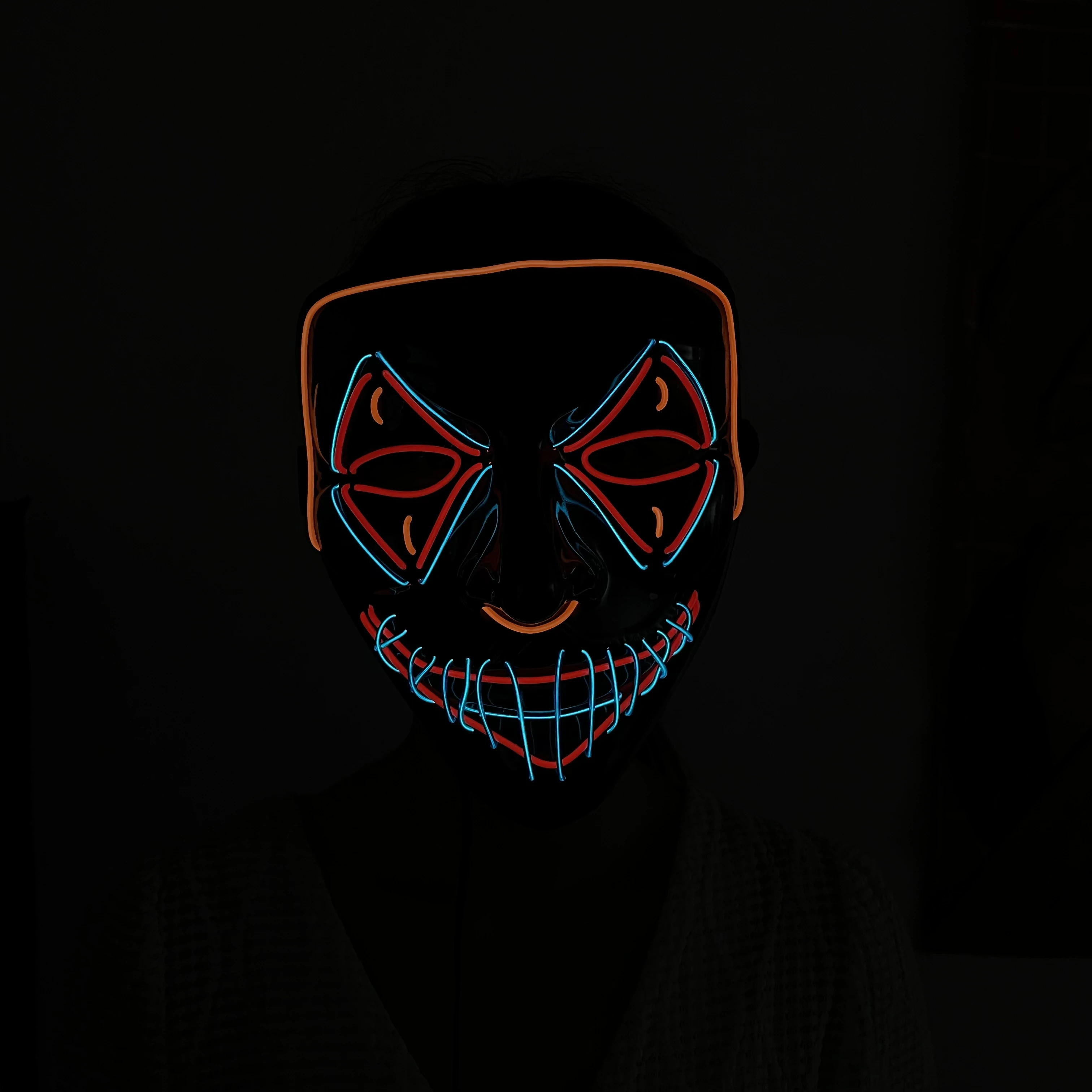 Masque LED Horreur Purge - Effets Lumineux 3 Modes - Pour Halloween, Fêtes Et Cosplay