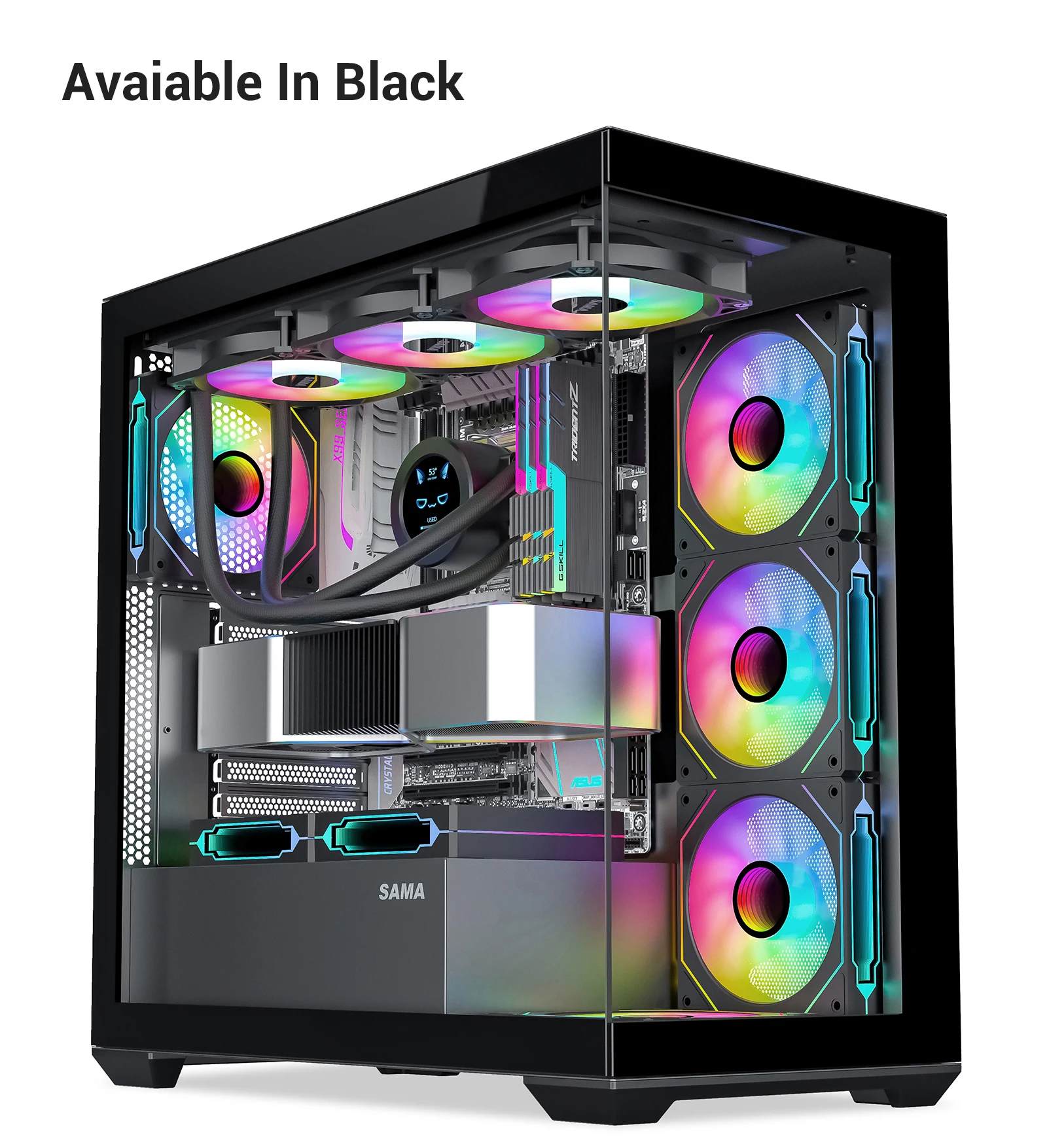 SAMA SV01 Midtower ATX Computer CPU White Cabinet Gaming Computer Case