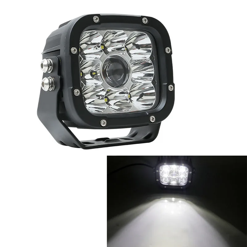 Super Bright 5 Inch 50W 4x4 Off-Road Auxiliary LED Work Light 6500K ...