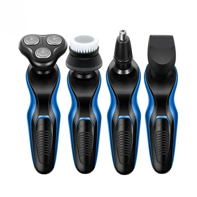 3 in 1 Face Hair Remover USB Groomer Waterproof Rotary Razor Beard Nose Hair Trimmer Electric Shaver for Men