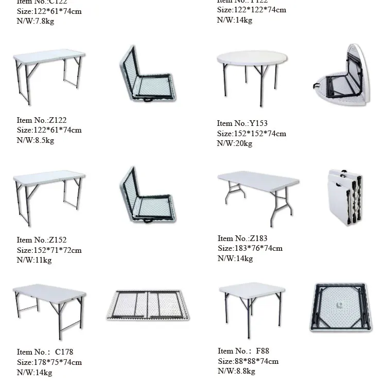 Good Quality Parties Chairs And For Restaurant Plastic Folding Tables Wholesale Patio Table Set