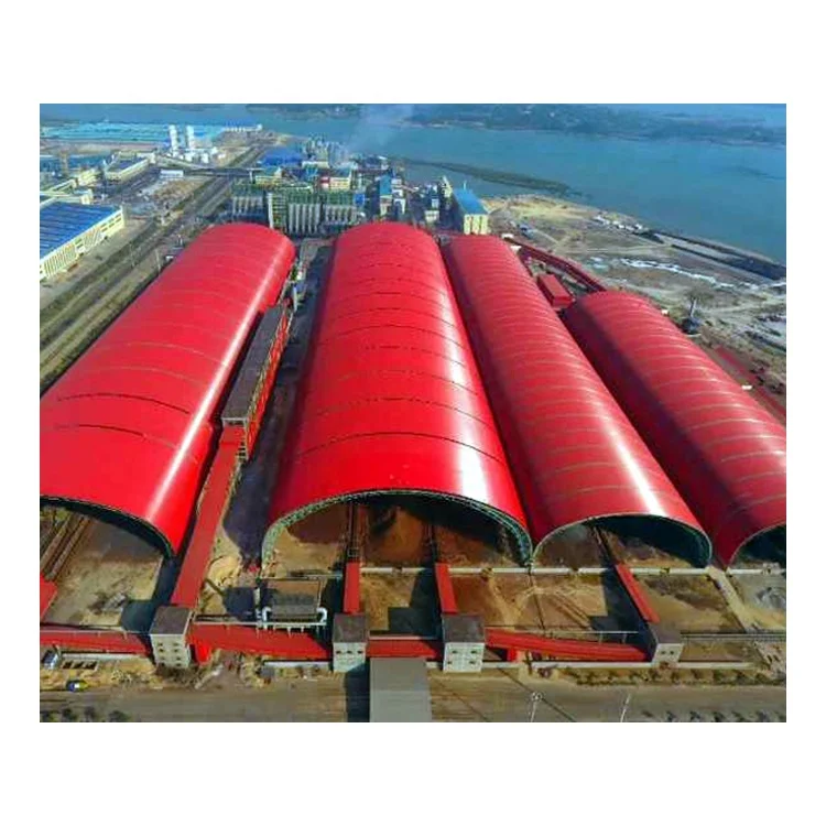 Steel Space Frame Grid Structure Coal Yard Bunker Shed Dome Industrial Storage House