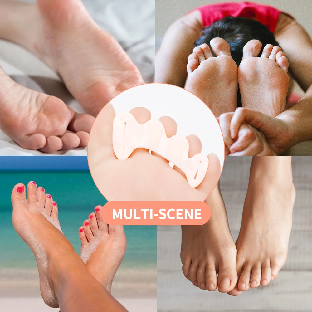 Free Sample Customized Breathable Silicon Gel Toe Separators and Bunion Spacers Finger Separator