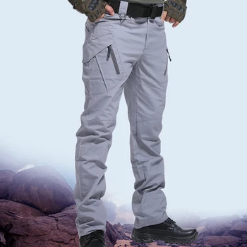 2020 Outdoor Men's Casual Pants Solid Color Multi-pocket Loose Ix9 ...