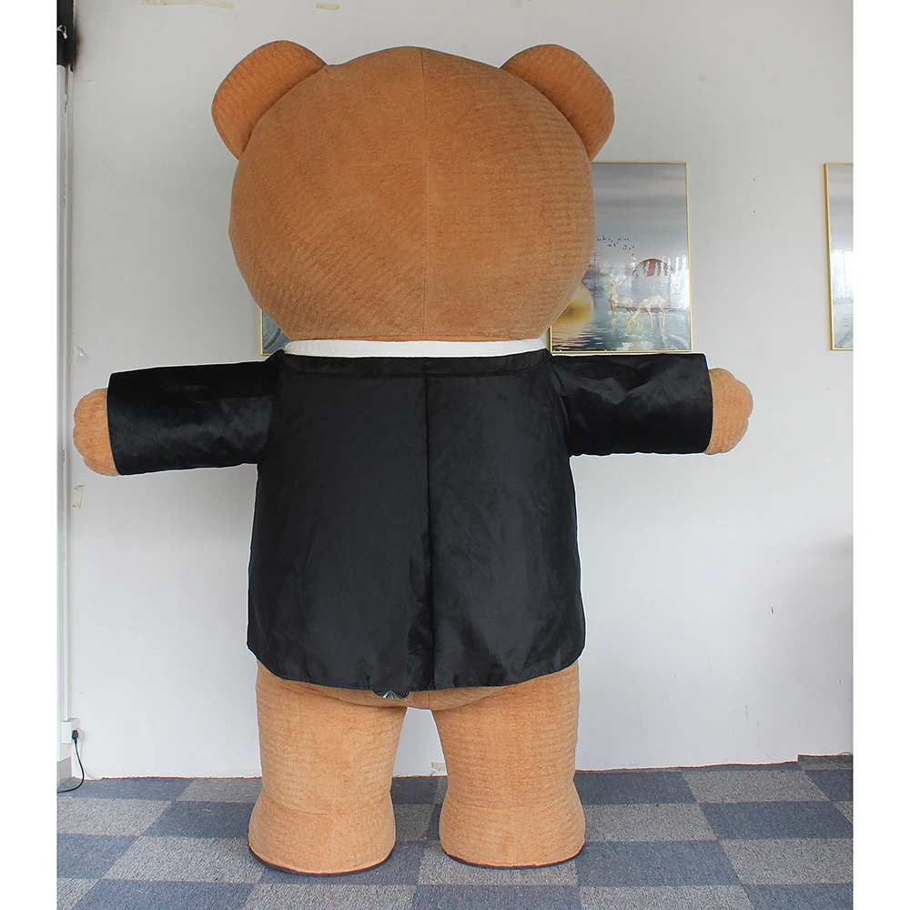 Wholesale CE Adult Inflatable Teddy Bear Costume With Suit Dress Outdoor Advertising Wedding Carnival Furry Animal Costume