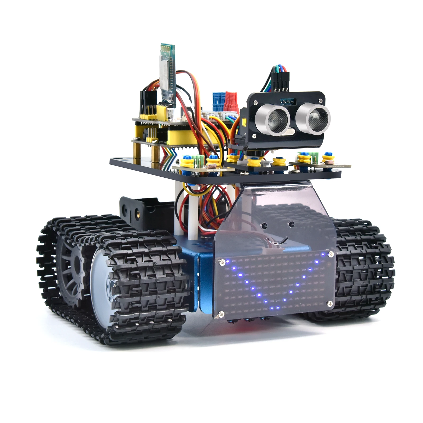 Custom DIY Mini Tank Robot Smart Stem Educational Toy Robotics Training Kit Programmable Study Robot Car Kit for Arduino