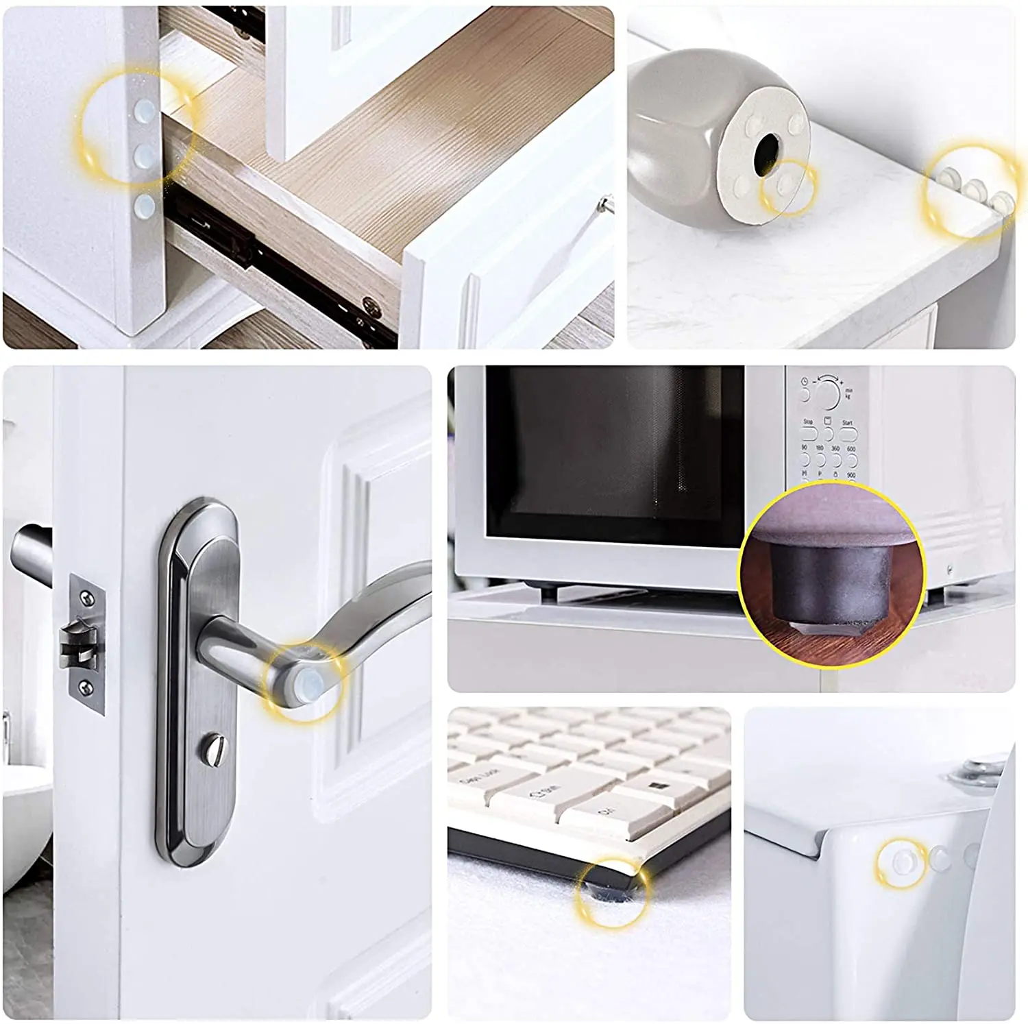 Furniture and Chair Glass Table Notebook Non Slip Mat Sticky Black Silicone Rubber Bumper Foot Feet Pads Self Adhesive Protects