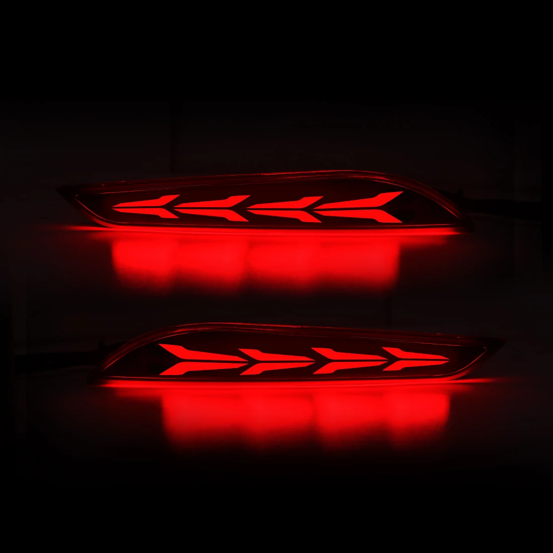 Red Smoke Rear Reflector Sequential LED Tail Brake Lights Bumper Turn Signal Lamp for 16-19 Chevrolet Cruze